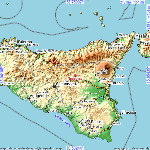 Topographic map of Nissoria