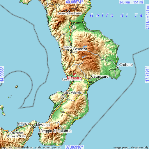 Topographic map of Nicastro