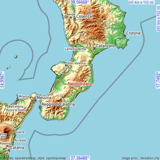 Topographic map of Nardodipace