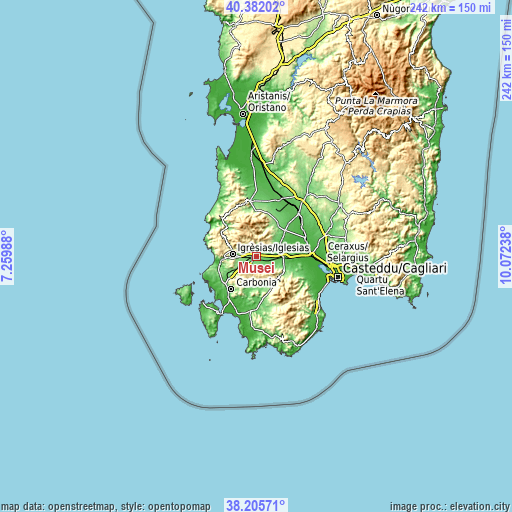 Topographic map of Musei