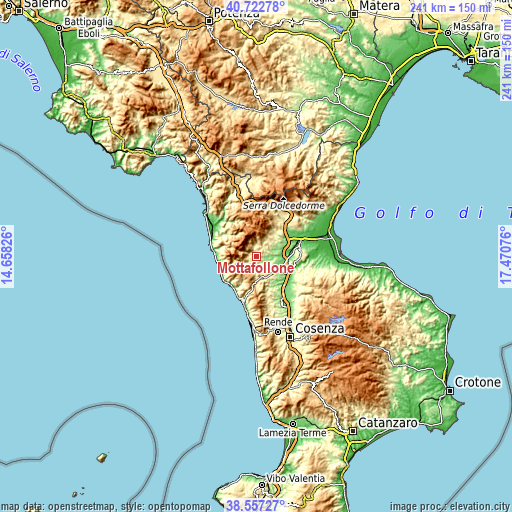 Topographic map of Mottafollone