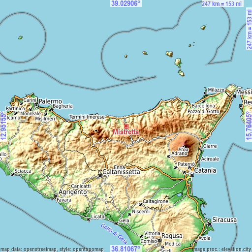 Topographic map of Mistretta