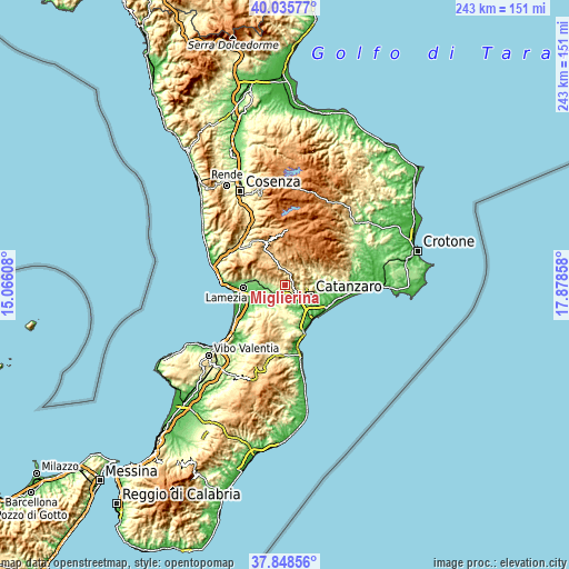 Topographic map of Miglierina