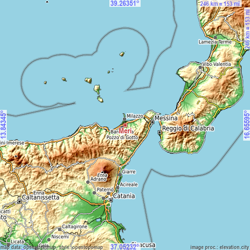 Topographic map of Merì