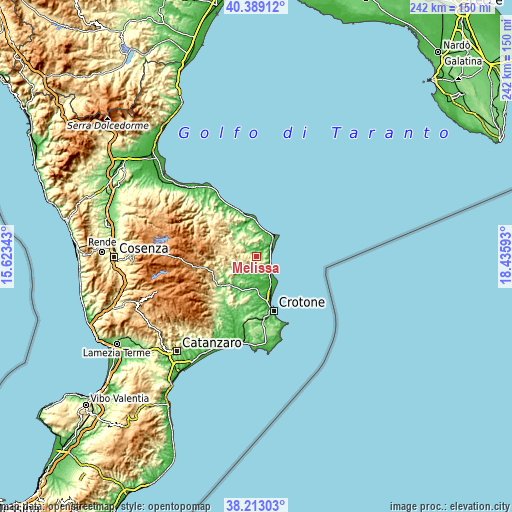 Topographic map of Melissa