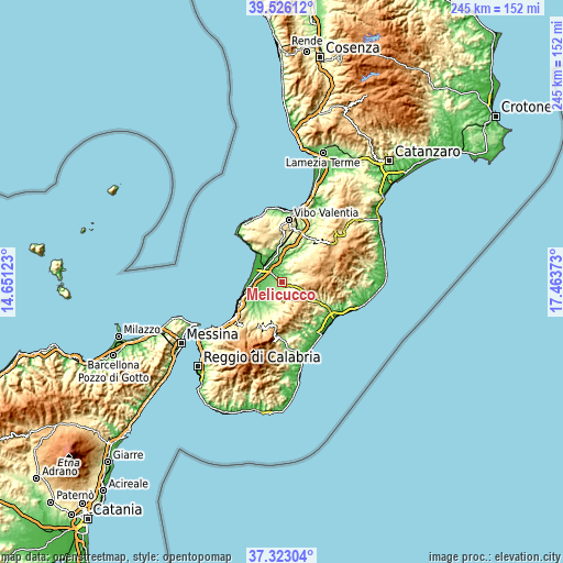 Topographic map of Melicucco