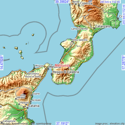 Topographic map of Melicuccà