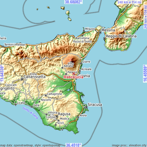 Topographic map of Mascalucia