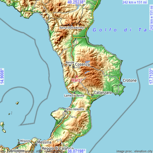 Topographic map of Marzi