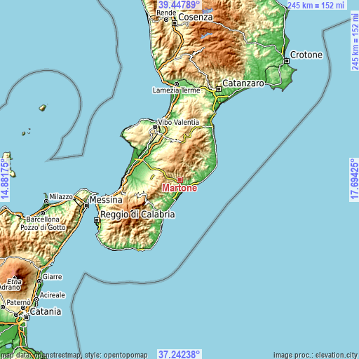 Topographic map of Martone