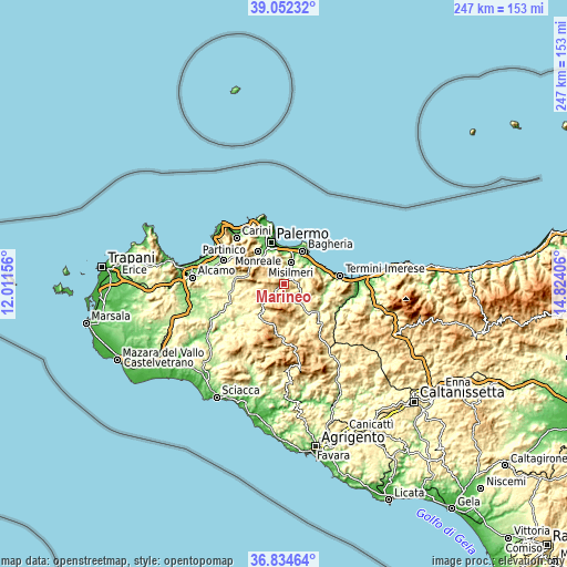 Topographic map of Marineo