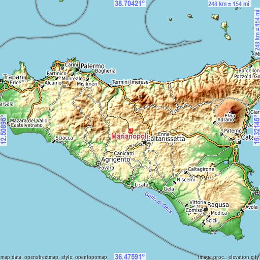 Topographic map of Marianopoli