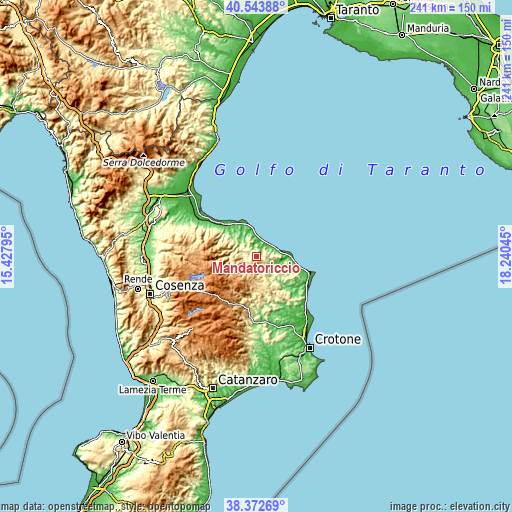 Topographic map of Mandatoriccio