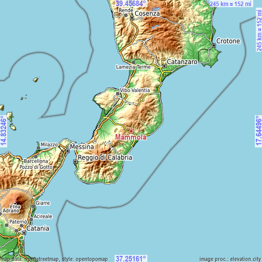 Topographic map of Mammola