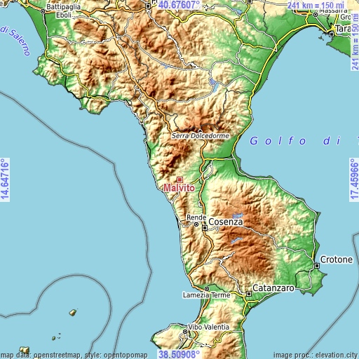 Topographic map of Malvito