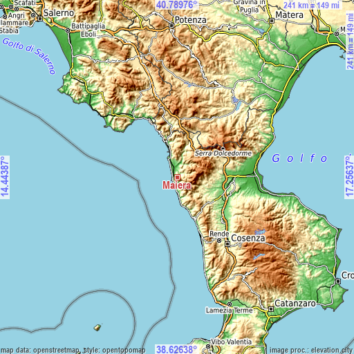 Topographic map of Maierà