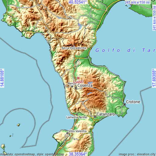 Topographic map of Luzzi