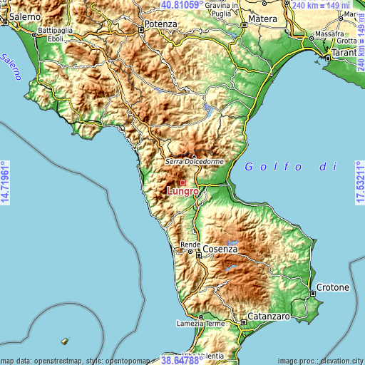 Topographic map of Lungro