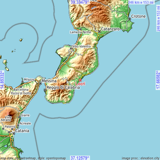 Topographic map of Locri