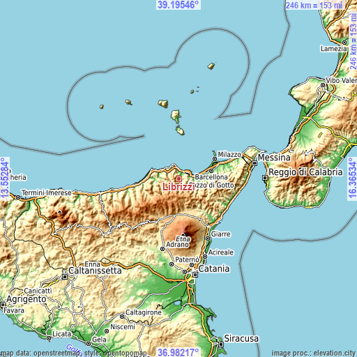 Topographic map of Librizzi