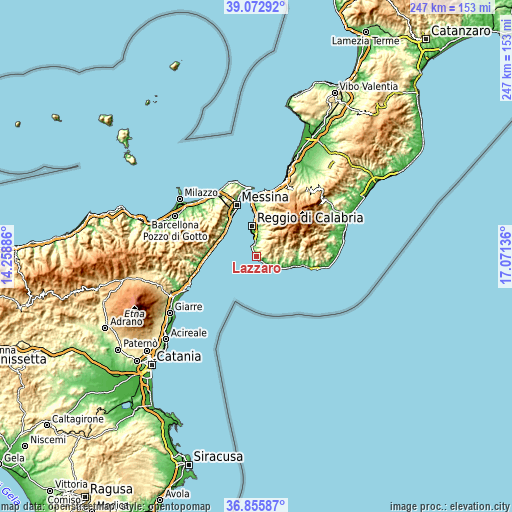 Topographic map of Lazzaro