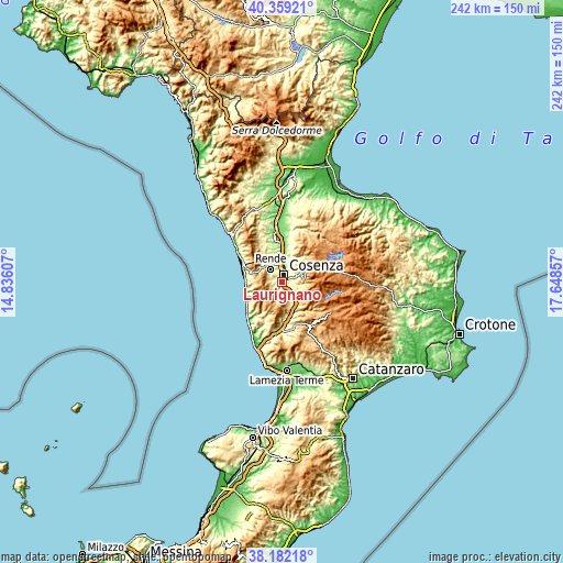 Topographic map of Laurignano