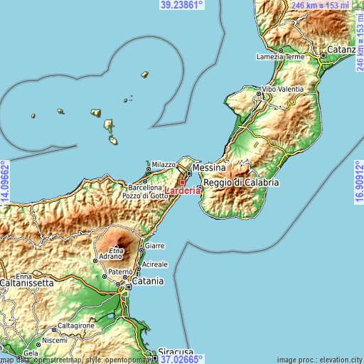 Topographic map of Larderia