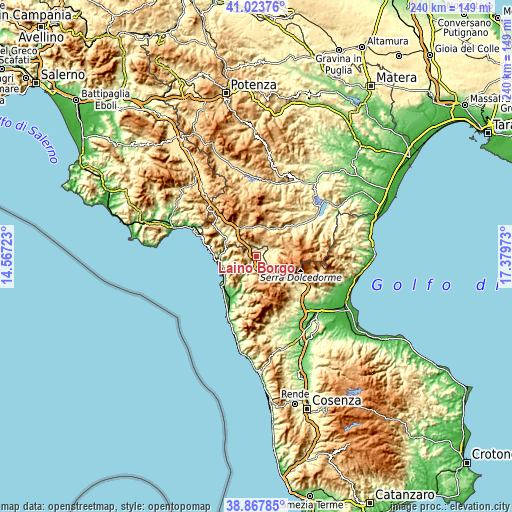 Topographic map of Laino Borgo