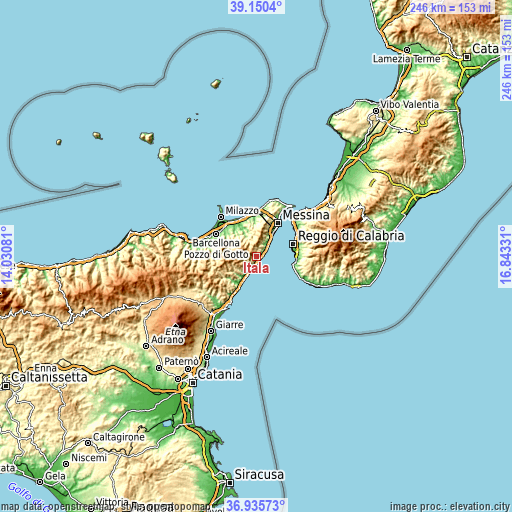 Topographic map of Itala