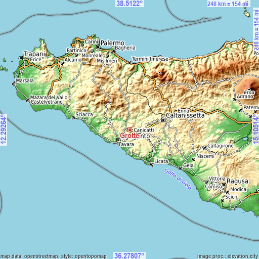 Topographic map of Grotte