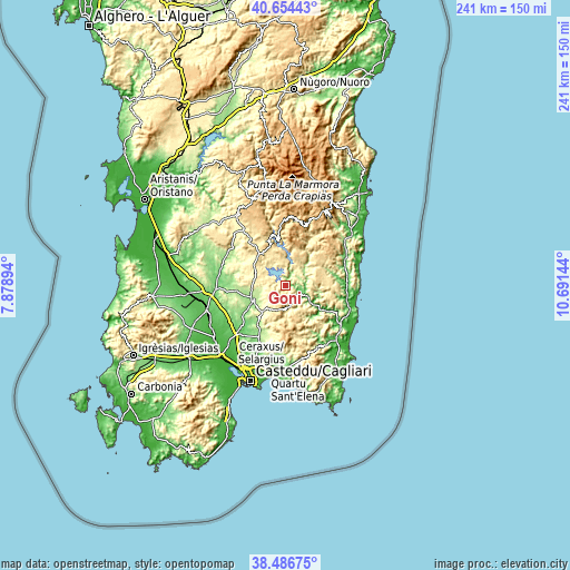 Topographic map of Goni