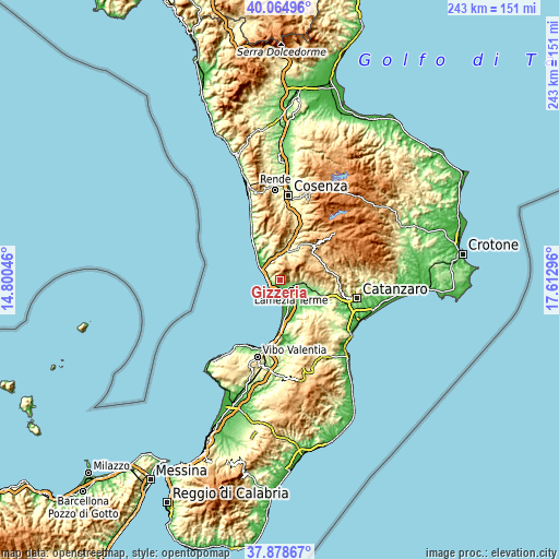 Topographic map of Gizzeria