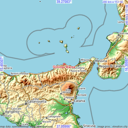 Topographic map of Gioiosa Marea
