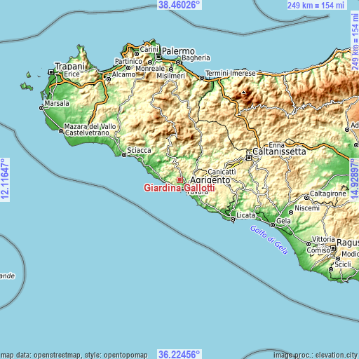 Topographic map of Giardina Gallotti