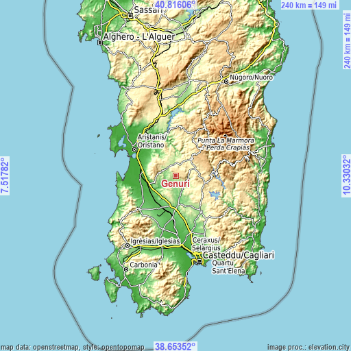 Topographic map of Genuri