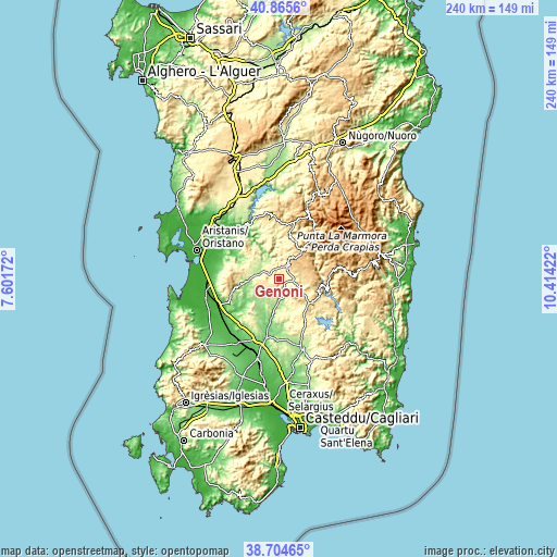 Topographic map of Genoni