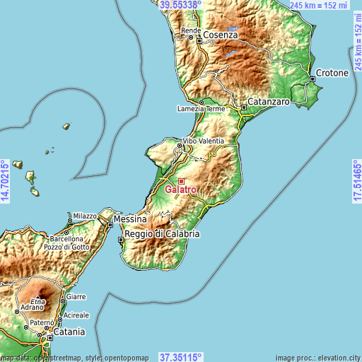 Topographic map of Galatro