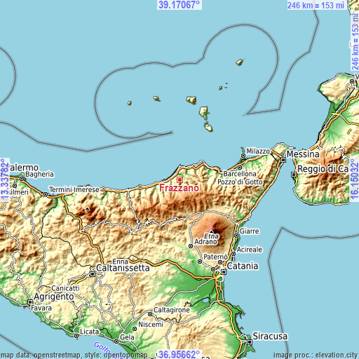 Topographic map of Frazzanò