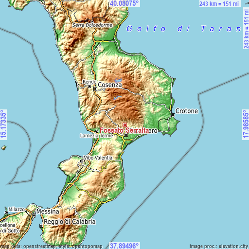 Topographic map of Fossato Serralta