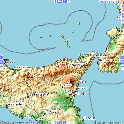 Topographic map of Ficarra