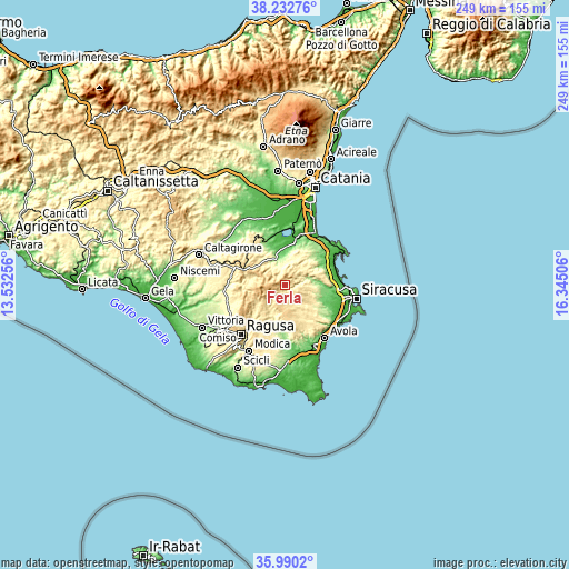 Topographic map of Ferla