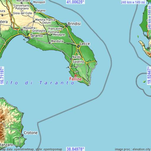 Topographic map of Felline