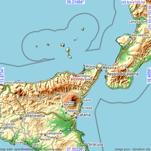 Topographic map of Falcone