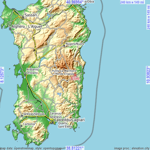 Topographic map of Elini