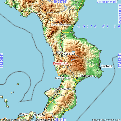 Topographic map of Domanico