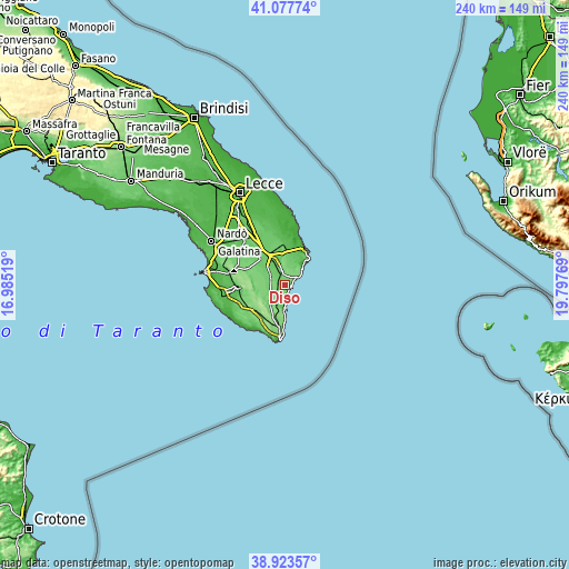 Topographic map of Diso