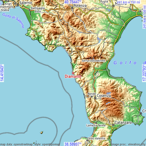 Topographic map of Diamante