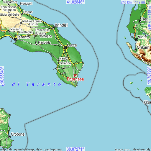 Topographic map of Depressa