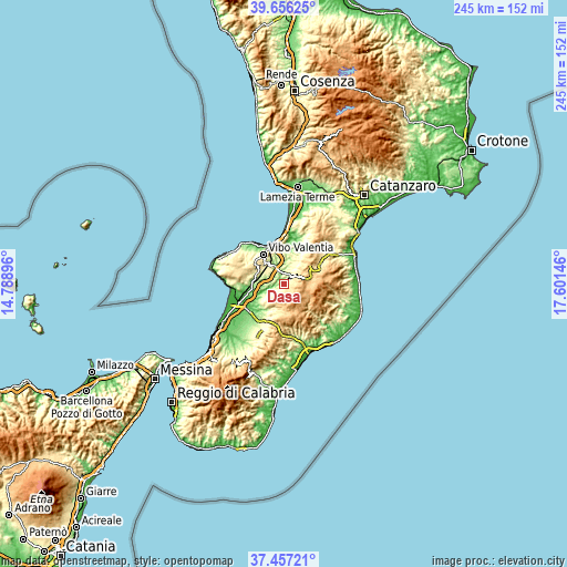 Topographic map of Dasà