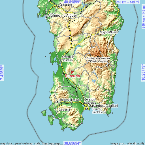 Topographic map of Curcuris